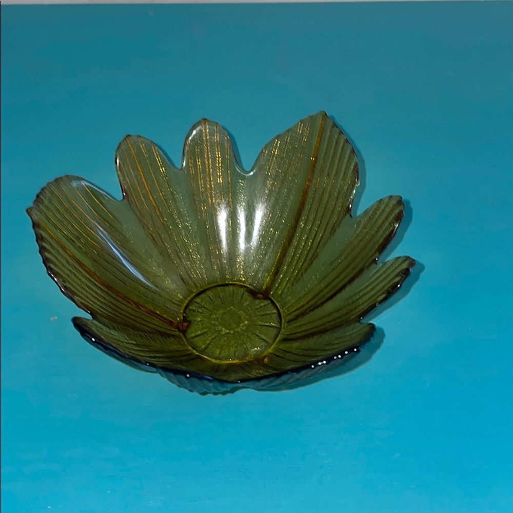 Vintage Yellow/ Orangish Flower Dish